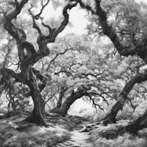 Moss-Covered Oaks